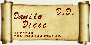 Danilo Dičić vizit kartica